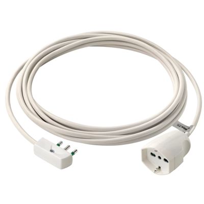 Cable alargador lineal 16A 5m, enchufe plano 16A blanco y toma universal 16A