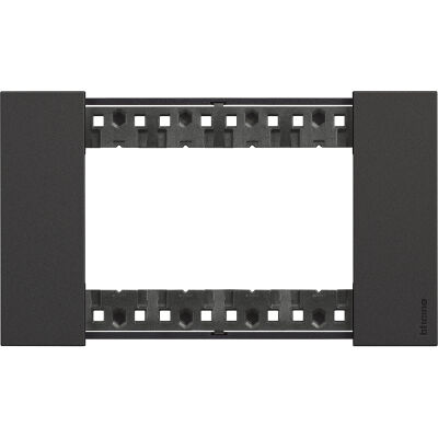 BTicino KA4804KG Living Now - Plaque noire 4 modules