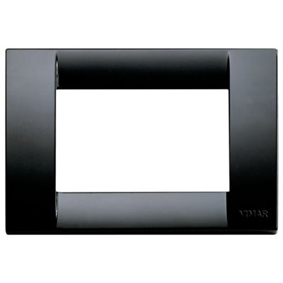 Idea - Placa clásica de tecnopolímero negro de 3 plazas