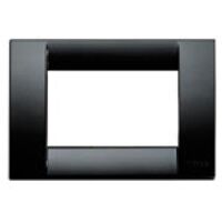 Idea - Placa clásica de tecnopolímero negro de 3 plazas