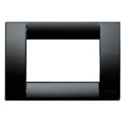 Idea - Placa clásica de tecnopolímero negro de 3 plazas