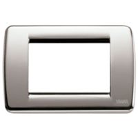 Idea - 3-place Rondò plate in brushed nickel metal