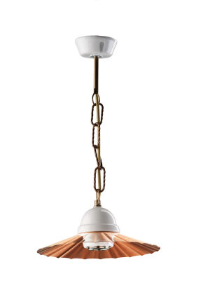 Le Prolunghe 8798/PRS - flat fold chandelier in satin copper of 22