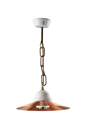 Le Prolunghe 8798/LRS - smooth flat chandelier in satin copper of 22