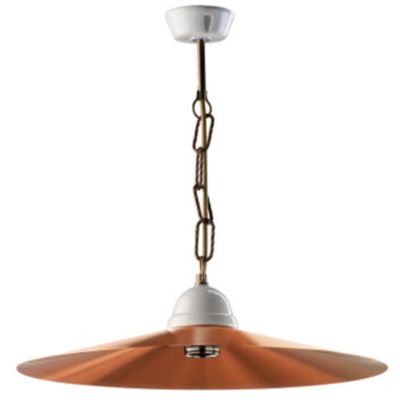 Le Prolunghe 8798/LRS-40 - lustre plat lisse en cuivre satiné des années 40