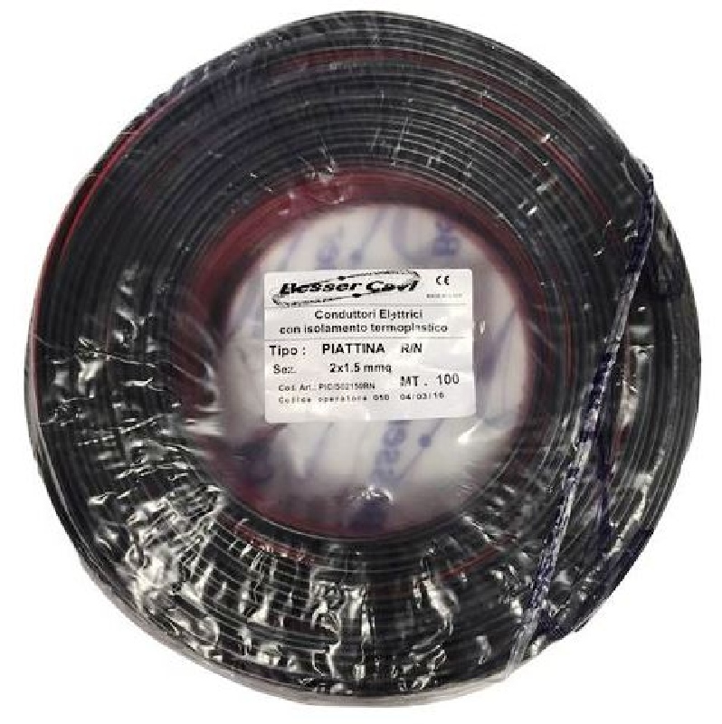 Cable plano Hi-FI polarizado 2X0,5mm2 rojo y negro - 100m
