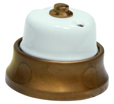Fusion - porcelain and brass doorbell button