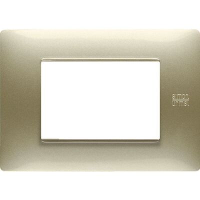 Nea - Flexa plate in satin gold 3-place technopolymer