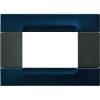 Nea - Placa metálica Kadra Antracita 3 plazas en azul metalizado