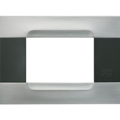 Nea - Kadra Placa de metal antracita 3 plazas acero al níquel