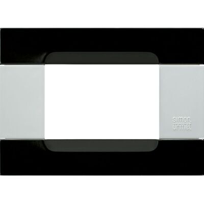 Nea - White Kadra plate in universe black 3-place metal