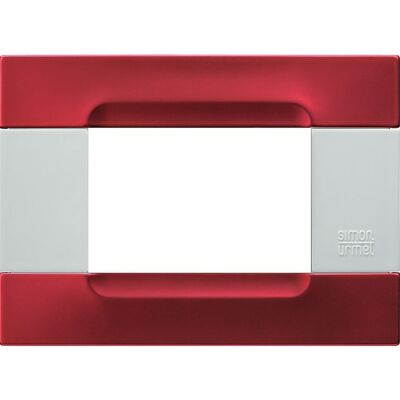 Nea - Kadra Bianca placa metálica 3 plazas rojo metalizado