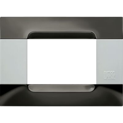 Nea - White Kadra plaque in black nickel metal 3 places