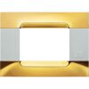 Nea - White Kadra plaque in polished gold 3-place metal