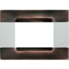 Nea - White Kadra plaque in brushed copper metal 3 places