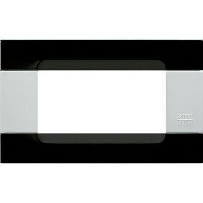 Nea - White Kadra plate in universe black 4-place metal