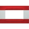 Nea - placca Kadra Bianca in metallo 4 posti rosso orione