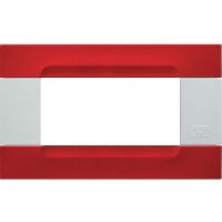 Nea - White Kadra plaque in orion red metal 4 places