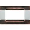 Nea - White Kadra plate in brushed copper metal 4 places