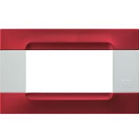 Nea - placca Kadra Bianca in metallo 4 posti rosso metallico