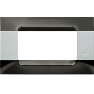 Nea - White Kadra plaque in black nickel metal 4 places