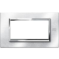 Nea - Placa Expi de aluminio cromado cepillado 4 plazas