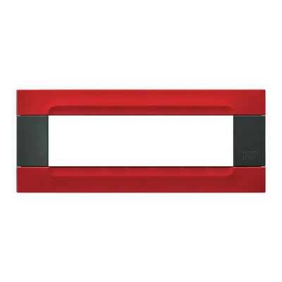 Nea - Plato Kadra Antracita de metal rojo Orión 7 plazas