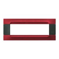 Nea - Placa metálica Kadra Antracita 7 plazas rojo metalizado