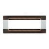 Nea - White Kadra plate in brushed copper metal 7 places