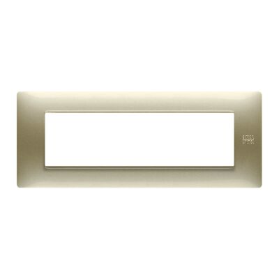 Nea - Placa Flexa en tecnopolímero de 7 plazas oro satinado