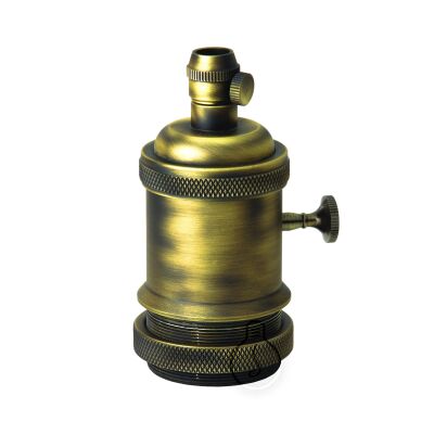 E27 brass metal lamp holder with switch