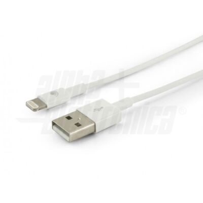 USB data and power cable - Lightning 8 pin white 1m