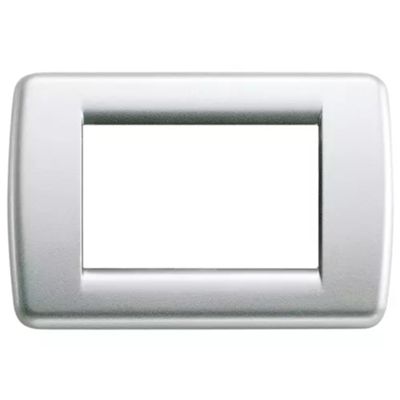 Idea - placca Rondò in metallo 3 posti argento metallizzato