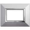 Serie 44 - placca Zama 44 in metallo 3 posti alluminio naturale