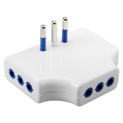Adaptador múltiple acodado pequeño blanco