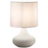 White 6504 table lamp with fabric lampshade