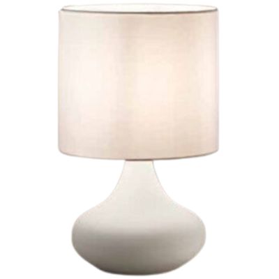 Lámpara de mesa 6504 blanca con pantalla de tela