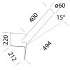 Disano 99780200 - attacco ad angolo D60 argento sabbiato