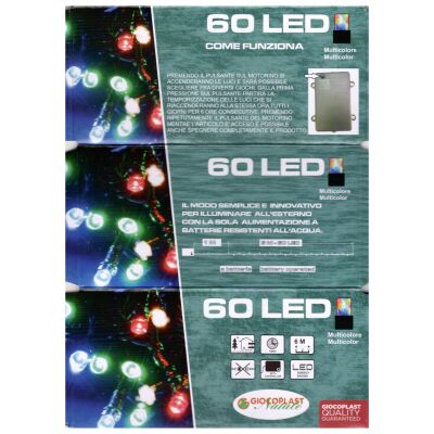 Giocoplast 14611104 - mini luciérnagas 60 LED multicolores con temporizador