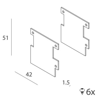 Novalux 103002.99 - coppia di testate di chiusura P-40