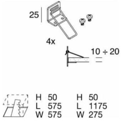 Kit muelles para 600X600 y 1200X300