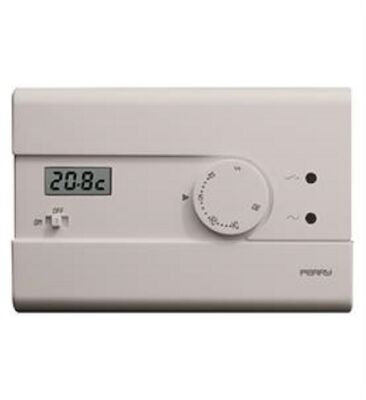 SLIM white wall room thermostat 230V night reduction