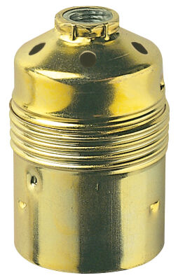 Portalampada E27 metallo mezzo filettato zincato giallo
