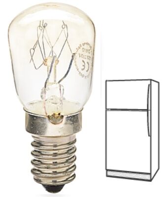 Lámpara incandescente tubular transparente E14 15W 230V para frigoríficos