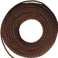 Câble tressé en coton marron 3G1.5 - 50m