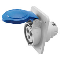 Prise encastrable bleue 2P+T 16A 220V 6H IP44 CV