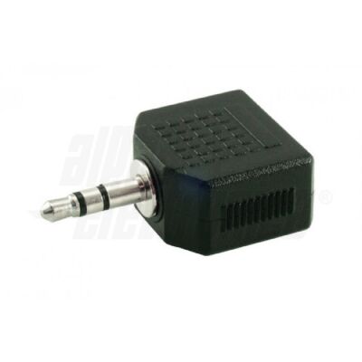 Adapter from 3.5 stereo jack plug to 2 3.5 stereo jack sockets