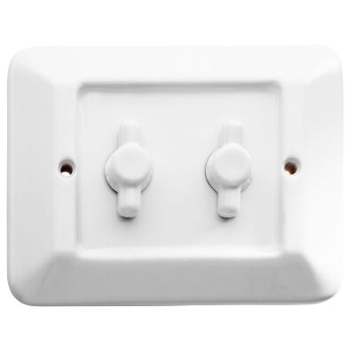 Delux - porcelain plate with 2 switches