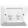 Delux - plato de porcelana con 2 interruptores