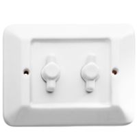 Delux - porcelain plate with 2 switches